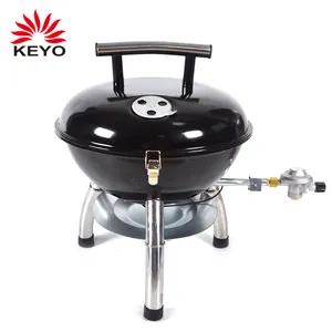 Ketel Bbq Desain BBQ 14 Inci, Ketel Berkemah Barbeque Apple Gaz Luar Ruangan Butane Portabel