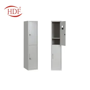 High quality steel almari furniture commercial storage 2 Tier double doors small thin metal Lockers For Staff