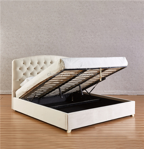Luxurious Pink or off <strong>White</strong> Antique Velvet Fabric <strong>Storage</strong> <strong>Bed</strong> Headboard <strong>Frame</strong> <strong>with</strong> Buttons - Product Image 5