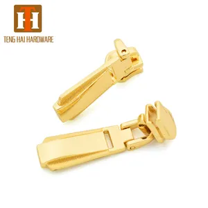 Custom handbag decoration gold locking metal zipper pull