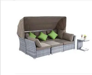 Rieten Outdoor Patio Tuin Lounge Sofa Daybed Met Luifel Meubels China