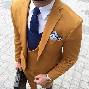 Bộ Đồ Nam Mùa Hè Trajes De Hombre, Màu Xám/Vàng, Hút Thuốc 2019, Bộ Đồ Vest + Cà Vạt Cho Nam