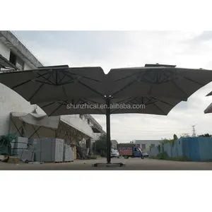 Quadplex aluminium große sonnenschirm, wasserdichte outdoor-restaurant regenschirm, römischen freizeit regenschirm