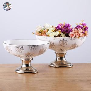 Ciotola per Insalata in Ceramica Bianca con <span class=keywords><strong>Rosa</strong></span>, Porcellana Crema e Oro Champagne, Economica per Natale - Product Image 4