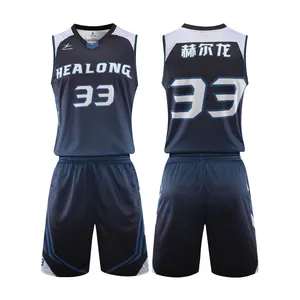 HEALONG custom sublimation printing basketball jersey design basketball wear latest basketball jersey design 2018