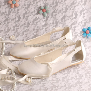 <span class=keywords><strong>Ballerine</strong></span> Bianche in Raso <span class=keywords><strong>con</strong></span> Lacci e Nastro per Sposa - Product Image 5