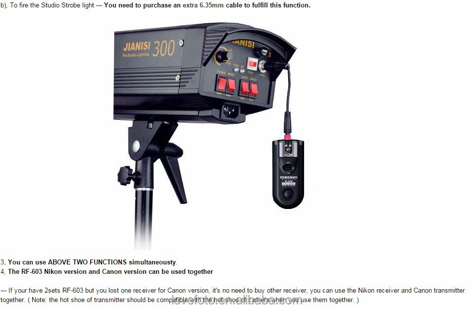 Yongnuo RF-603 II Flash Trigger + Receivers for DSLR 6D