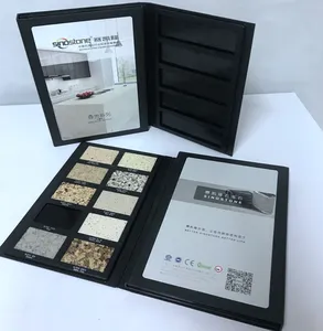 Caja de muestra de cubierta dura personalizada/libro de catálogo de cuarzo