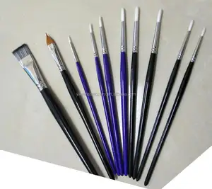 Juego de pinceles profesionales para pintura facial, juego de brochas de color dorado con agarre Taklon, tamaño 1 a 6, 6 unidades - Product Image 1