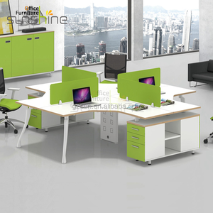 둥근 모양 3 사람 사무실 워크스테이션 모듈 - Product Image 3