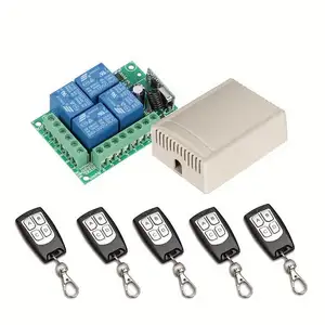 433 M Hz Universal Remote Kontrol Nirkabel Switch DC 12V 4 CH RF Relay Modul Penerima + RF Remote 433 M Hz Transmitter DIY