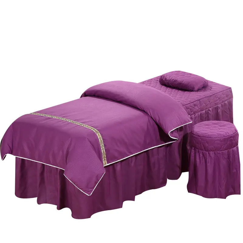 En microfibre brossé tissu huile massage literie ensemble de draps