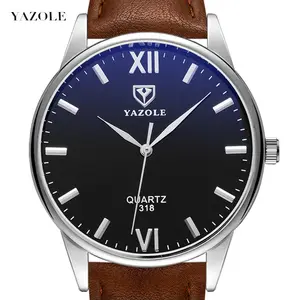 YAZOLE Z 318 最新设计时尚男士手表日本 movt 石英手表不锈钢背部批发手表