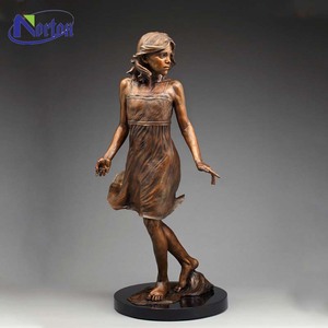 Décoration de jardin extérieure en <span class=keywords><strong>bronze</strong></span> grandeur nature pour enfants, sculpture métal <span class=keywords><strong>laiton</strong></span> pour fille <span class=keywords><strong>et</strong></span> musique, vente en gros sur mesure à bon <span class=keywords><strong>prix</strong></span> - Product Image 2