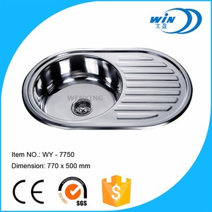 Antibactérien <span class=keywords><strong>45</strong></span> <span class=keywords><strong>cm</strong></span> ronde en aluminium unique bol en acier inoxydable évier de cuisine - Product Image 1