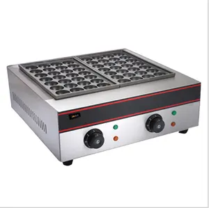 Commerciële Fishball Barbecue Oven Vis Bal Making Machine Hoge Efficiëntie 2 Platen Gas Vis Bal Takoyaki Grill Snack Machine