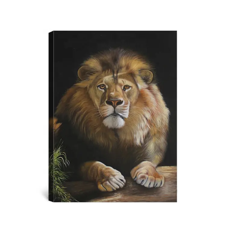 גדול מודרני מציאותי בעלי החיים שמן ציור של האריה עבור קיר קישוט