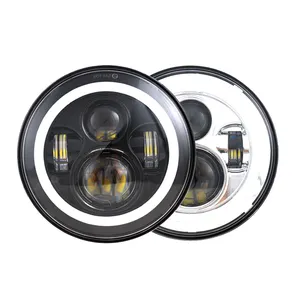 Gexune motorcycles accessories 7" 45w round H4 H13 xrm125 led headlight for jeep