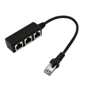 1 ذكر RJ45 إلى 3 أنثى LAN إيثرنت RJ45 كابل الفاصل