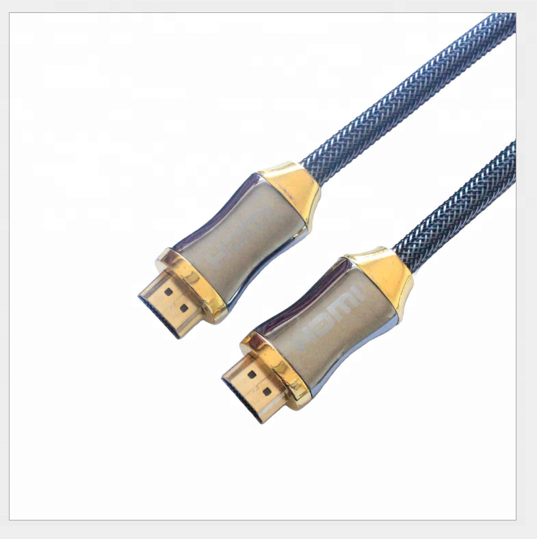 Hot style 4 k version hdmi câble 4 k alliage de zinc shell avec tressé hdmi hd câble en stock