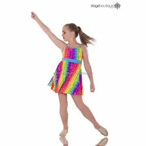 Ретро джаз танец костюм хиппи Tie-Dye Дискотека Радуга