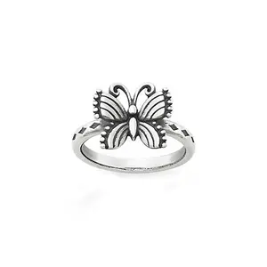 Antique 925 solid silver retro butterfly rings