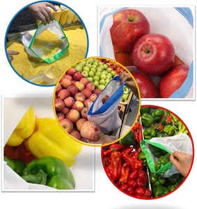 12 Cái <span class=keywords><strong>Eco</strong></span> Thân Thiện Với Rau Túi Tái Sử Dụng Polyester Lưới Dây Rút Trái Cây Mua Sắm Túi Cho Rau - Product Image 5