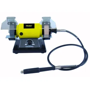 TOLHIT 110v 220v 75mm 3in 200W Portable Small Hobby Rotary Power Tool Jewelry Mini Bench Grinder With Flex Shaft