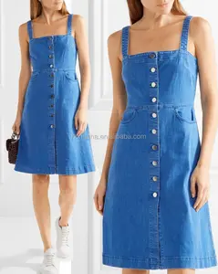 Latest Stretch-Denim Frock Dress Designs For Teenage Girls Names Of Girls Dresses HSD5684