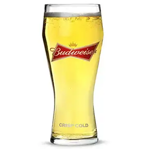 branded pilsner beer glass,budweiser beer glass,beer snifter glass 500ml