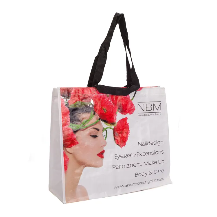 LA MIA Società di Produzione Moda Logo Stampato Laminato PP Non Tessuto Shopping Bag