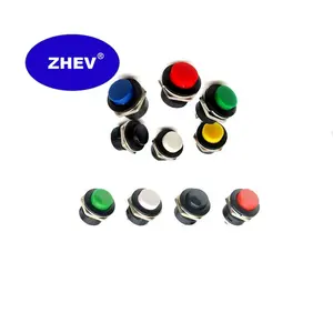 Switch Push Button ZHEV Normal Open Small Push Button Switch With Colorful Head PB-02