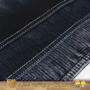 OE Negro Stretch Denim Pesado Precio de Fábrica Cruda Tela de Jeans de Mezclilla