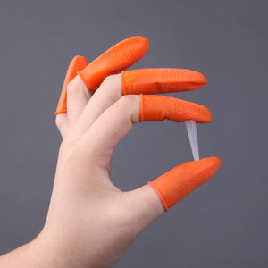 Antistatische antislip 100% latex wegwerp antistatische oranje vingerhoezen - Product Image 4