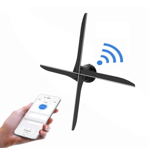 Nuovissimo Display Pubblicitario 3D a Parete con Ventola LED Olografica Realizzato in Alluminio Resistente - Product Image 3