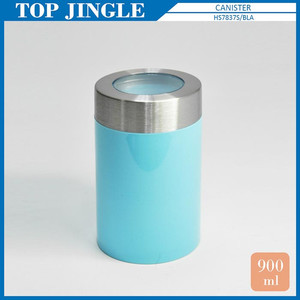 Tarro acrílico redondo con tapa de acero inoxidable (0.9L) - Product Image 1