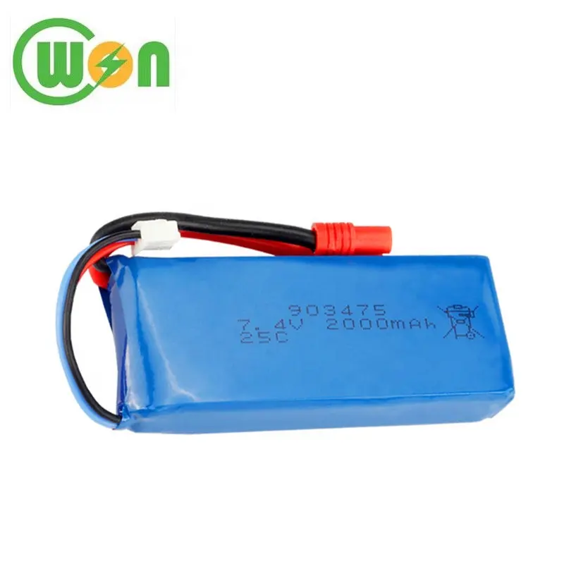 903475 7.4v 2000mah 25C RC מסוק סוללה 2S Li-פולימר סוללה עבור סימה X8C Quadrotor