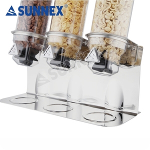 <span class=keywords><strong>Sunnex</strong></span> Wholesale Bufffet Equipment 4ltr x3ステンレス鋼シリアルディスペンサーおよびドライフードディスペンサー