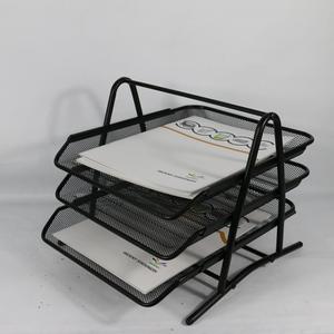Office 3 Layer Desk Table Iron Mesh Desktop File Organizer METAL Stackable Folding A4 Document <strong>Letter</strong> File <strong>Tray</strong> - Product Image 2