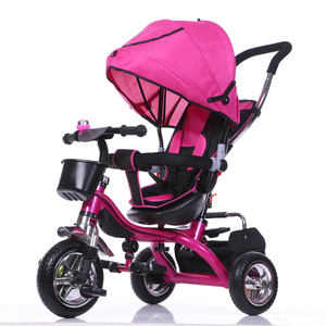 1 yıl için hava lastik tekerlekli bisiklet bebek/kız pembe trike/<span class=keywords><strong>3</strong></span> 1 360 derece dönme bebek üç tekerlekli bisiklet - Product Image 1