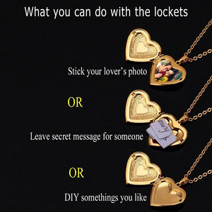 18K Gold Plated 316L Stainless Steel Necklace Waterproof Non-Tarnish Hypoallergenic <strong>Heart</strong> <strong>Locket</strong> for Women - Product Image 6