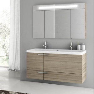 Set Doppio <span class=keywords><strong>Mobile</strong></span> <span class=keywords><strong>Bagno</strong></span> da 48 Pollici con Armadietto Portamedicinali - Prodotti all'Ingrosso - Product Image 3