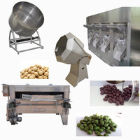 Ligne de production de collations aux cacahuètes hautement efficace, sucre, farine, popcorn, chocolat, enrobage de noix, fabrication de cacahuètes enrobées, machines à enrober les noix