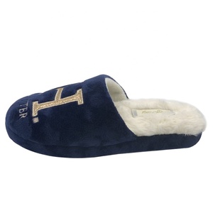 Zapatillas con purpurina superior de microvelour suave para mujer, cómodas, personalizadas, para invierno, interior - Product Image 1