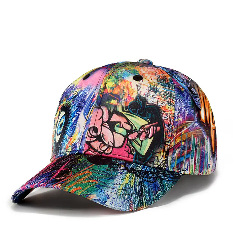Campione di disegno su ordinazione libero multi colore full digital stampato logo berretti da baseball
