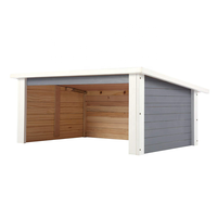 Conception de carport en bois massif pour tondeuse robotisée avec toit ouvrant