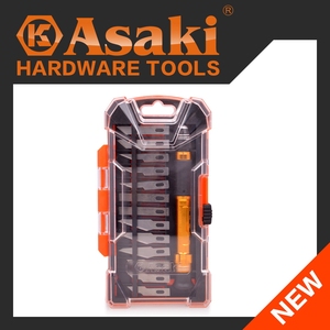 Set di 14 Utensili di Precisione Asaki <span class=keywords><strong>per</strong></span> Intaglio del <span class=keywords><strong>Legno</strong></span>, <span class=keywords><strong>Coltelli</strong></span> Hobby con Lame SK5, Misure Lame 1x2 3x3 4x2 11x3 12x3 - Product Image 6