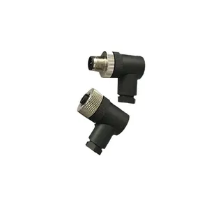 Connecteur de capteur circulaire M12 2-5 broches mâle/femelle IP67 coudé à 90 degrés avec vis de fixation PC, câble haute puissance du fournisseur - Product Image 2