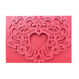 Tarjeta de invitación de boda <span class=keywords><strong>en</strong></span> forma de corazón de terciopelo creativo elegante inglés 3D - Product Image 2