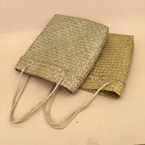Fashion Summer Women Vintage Seagrass Handbag Natural Straw Beach Bag